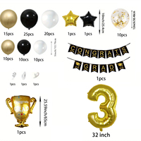 2026 nouveau thème de remise des diplômes 32 pouces or ballon numérique grand numérique géant noir or thème ballon cérémonie de remise des diplômes