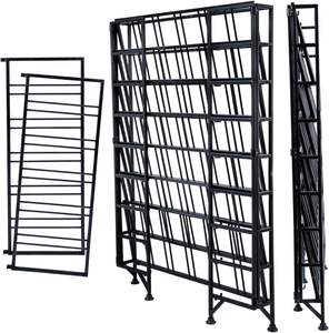 Freestanding Gray Metal <b>Floor</b> <b>Wine</b> <b>Rack</b> 9-Tier <b>Wine</b> Storage Shelf Holds 54 Bottles No Assembly Required - Product Image 5
