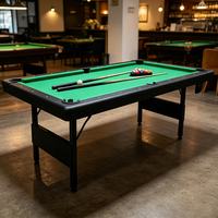 Table de billard pliable S.Q.F 7 pieds, tapis bleu, MDF, table de billard/snooker d'intérieur avec billes et queues pour salle de jeux à domicile