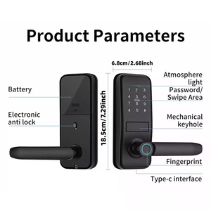 Kunci Pintar Anti Maling Biometrik Elektrik Tt Set Dengan Kontrol Aplikasi, Kunci Digital Tanpa Kunci untuk Rumah, Kenop Otomatis untuk Pintu - Product Image 2