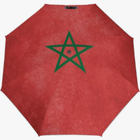Parapluie pliant entièrement automatique à séchage rapide, motif drapeau marocain, style culturel, hydrofuge