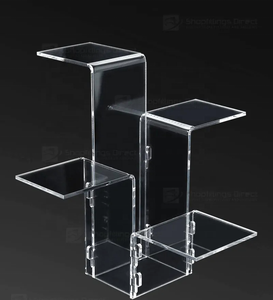 मल्टी टियर ऐक्रेलिक रिसर डिस्प्ले अलमारियों के लिए pmma वर्ग इंटरलॉकिंग 4 प्लेटफॉर्म इत्र रिसर - Product Image 4