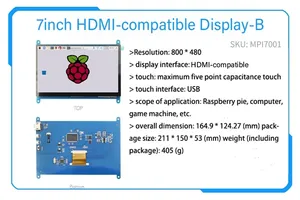Raspberry pi touchscreen capacitivo, 3.5 polegadas 4 polegadas 5 polegadas, display 7 polegadas raspberry pi lcd resistente para raspberry pi 3 4