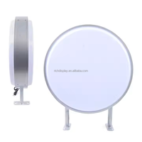 Boîte à lumière LED circulaire double face personnalisée de 20 pouces cadre en aluminium pour panneau publicitaire extérieur