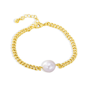 OEM Trendy Gold Plated <b>Charm</b> Bracelet Minimalist Design Fashion Cuban Chain Link Jewelry Unisex Anniversaries - Product Image 5