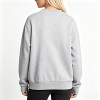 Sweat-shirt d'hiver personnalisé de haute qualité pour femme, col rond, uni, en mélange polyester-coton, doux, à manches longues, pour le fitness