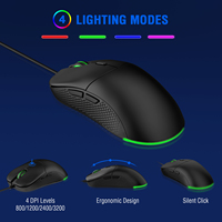 Prix d'usine Clavier et souris de jeu filaire Combo rétro-éclairé par LED avec interface USB