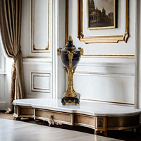 Porcelaine antique américaine, saphir céramique avec laiton, décoration de luxe pour la maison