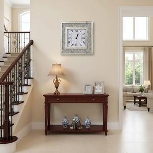 Horloge <span class=keywords><strong>murale</strong></span> miroir décoratif horloge <span class=keywords><strong>murale</strong></span> Table 3D vénitien moderne MDF cadre monté horloge miroir avec cristal - Product Image 2
