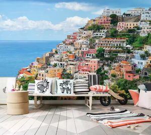 Impression 3d personnalisée <span class=keywords><strong>photo</strong></span> paysage marin papier peint <span class=keywords><strong>mural</strong></span> bâtiment <span class=keywords><strong>arbre</strong></span> fleur plante vue sur la mer paysage papier peint <span class=keywords><strong>mural</strong></span> papier peint pour la maison - Product Image 2