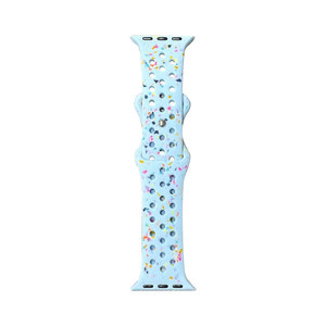 Bracelet pour iWatch avec design à trous, boucle <span class=keywords><strong>papillon</strong></span> en silicone coloré, sportif et respirant - Product Image 5