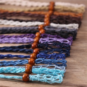 <span class=keywords><strong>Collana</strong></span> Boho con Cordino Cerato Vuoto per Ciondolo in Pietra Grezza, Cristallo, Quarzo, con Rete Regolabile in Macramè e Canapa - Product Image 2
