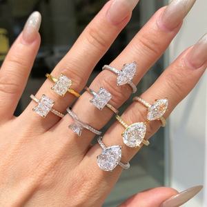 Bague de fiançailles en or et platine X pour la mariée <span class=keywords><strong>éternel</strong></span>le, sertie de pierres cultivées en laboratoire - Product Image 1