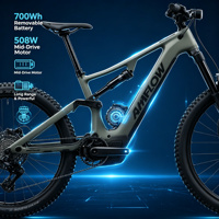 Sepeda Gunung Listrik 26 Inci 48V 20Ah Ban Lebar E-Bike Brushless 21 Speed 250W Motor Hub Belakang Suspensi Penuh Rem Cakram Hidrolik