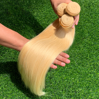 Extensions de cheveux brésiliennes blondes 613 de qualité 12A, lisses comme des baguettes, et extensions de cheveux de qualité supérieure