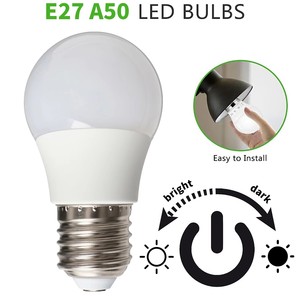 A50 หลอดไฟ LED E27 AC220~240V ซิลิโคนควบคุมการหรี่แสงได้โคมไฟพีซี+ ถ้วยโคมไฟอลูมิเนียมเคลือบพลาสติก Ra80 - Product Image 3