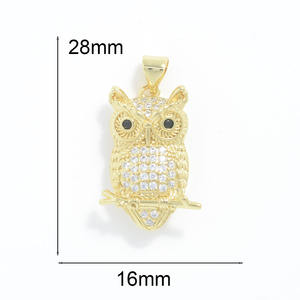 Pendentifs Breloques <span class=keywords><strong>Scarab</strong></span>ée Coccinelle Hibou en Cuivre Plaqué Or 18K, Accessoires de Bijoux pour Hommes et Femmes, Joyas De Oro 18k - Product Image 4