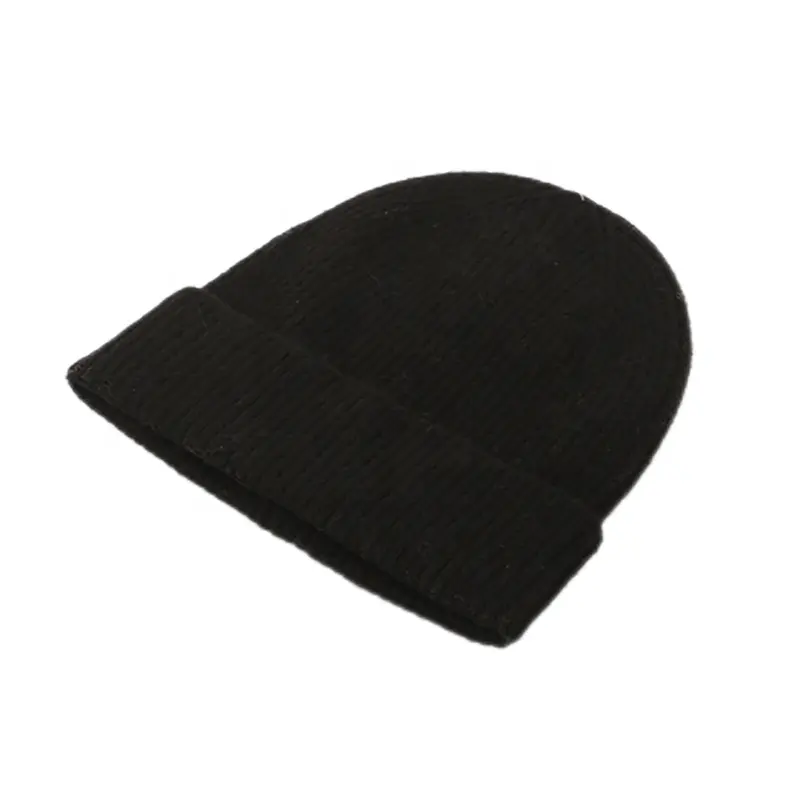2023 Plain Color Recycled Polyester Warm Winter Knit Hats Thicken Women Men Knitted Hat