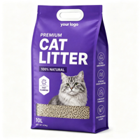 Sacs d'emballage personnalisés à fond plat avec fermeture éclair pour aliments pour animaux (chien, chat) et litière, 1kg, 2kg, 3kg, 5kg, 10kg, 15kg, 20kg
