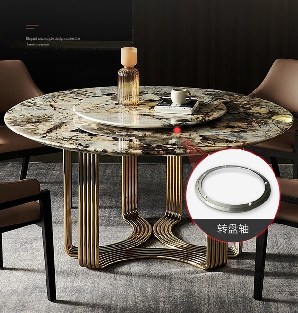 Space Saving Stainless Steel 4 Seater Modern Dinning Table and Chairs Set Small Round Dining Design Side Table Luxury
