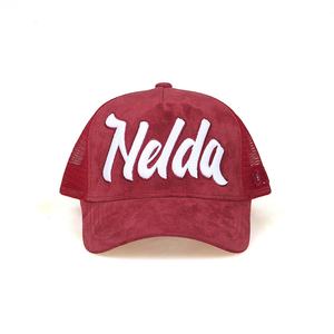 หมวกแก๊ปทรงทรัคเกอร์หนังกลับคุณภาพสูง หมวกตาข่าย ปักลาย 3 มิติ แบบกำหนดเอง 5 แผง ปีกโค้ง หมวกเบสบอล ขายส่ง - Product Image 3