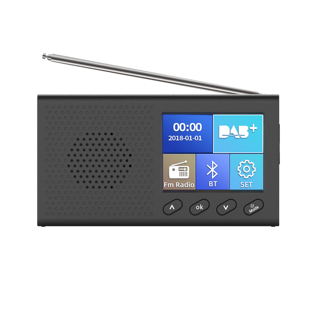 Portable Pocket LCD Color Screen DAB/DAB+ Radio with Wireless BT Speaker Clock 1200mAh Battery 20 Hours Play Time
