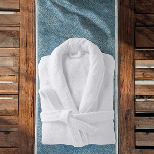 Albornoces de Hotel para Parejas Adultas, Material de Toalla de Algodón Puro con Logotipo, Albornoz Largo de Algodón Blanco para Primavera y Otoño, Técnicas de Tejido - Product Image 2