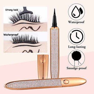 Delineador de pestañas mágico 2 en 1, pluma de pegamento autoadhesiva, No magnética, sin pegamento, delineador de ojos líquido brillante, herramienta de maquillaje de ojos impermeable - Product Image 6