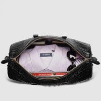 Sac de sport personnalisé en cuir de vachette à motif de crocodile, sac de voyage de nuit en cuir véritable
