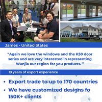 WANJIA fabricante al por mayor personalizado moderno Interior ventana de madera diseño de rejilla ventana francesa ventana revestida de aluminio