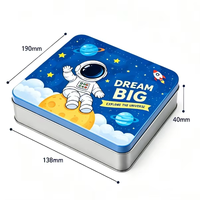 Boîte à biscuits rectangulaire personnalisée en métal de qualité alimentaire pour emballage cadeau de bonbons, vente en gros OEM