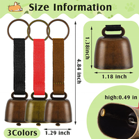 Cloche en métal plaqué OEM personnalisée de 35 mm avec sangle en ficelle, pendentif suspendu pour sac à dos de randonnée, collier d'animal, décoration de Noël en extérieur