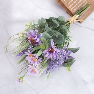 Bouquet de fleurs artificielles CallaFloral, marguerite violette, eucalyptus, décoration de mariage à domicile CF01136 - Product Image 3