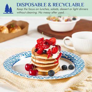 Assiettes jetables en <span class=keywords><strong>carton</strong></span> blanc compostable personnalisées pour gâteaux, hot-dogs et fêtes d'anniversaire, 9 et 10 pouces, avec logo, vente en gros - Product Image 5