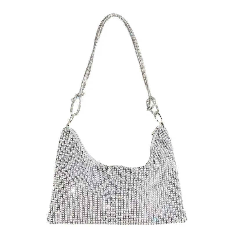 HR425 nuova borsa sotto le ascelle annodata con strass in rete di plastica con intarsio di diamanti Trend nicchia una borsa a tracolla per la cena