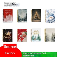 Cuaderno Espiral Navideño Transfronterizo con Elementos Navideños de Dibujos Animados Personalizados, Regalo al por Mayor a Bajo Precio