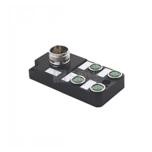 M12 4 Position Sensor Distribution Box PNP LED Circuit with M23 Power Connector Male Signal 19 Pin Socket