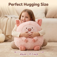 Peluches douces rondes de 45 cm, série animaux, jouets en peluche moelleux à poils courts, 4 styles : Lapin rose, Renard jaune, Mouton blanc, Cochon rose