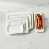 Assiettes en papier rectangulaires jetables épaissies de qualité alimentaire pour gâteaux, barbecues, fêtes, activités créatives en maternelle 9x6 pouces