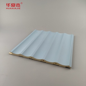 Venta caliente impermeable laminado WPC Panel de pared estriado Panel de PVC en verde azul para la decoración de edificios - Product Image 6