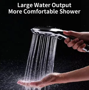 Cabeça de chuveiro portátil de alta pressão, suporte de mangueira de chuveiro de chuva poderosa, cabeça destacável para banheiro, ideal para uso em casa