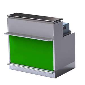 Comptoir de Check-in d'Aéroport en Acier Inoxydable de Luxe, Design Moderne, Mobilier Commercial pour Écoles avec Hauteur Réglable - Product Image 1