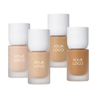 Fond de Teint Liquide en Bouteille de Verre de Luxe, Logo Personnalisable, Fournisseur de Maquillage, Fond de Teint Professionnel Haut de Gamme pour les Détaillants