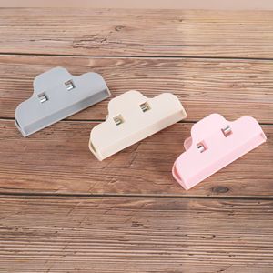 Fengji – Clip de scellage pour sacs alimentaires, en plastique, réutilisable, résistant à l'humidité, pour le stockage des collations de cuisine, gris, rose, beige - Product Image 3