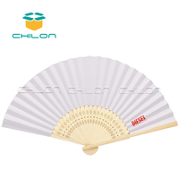 Éventail pliant en bambou avec motif peint et doublure en tissu – Style classique pour accessoires de danse féminine