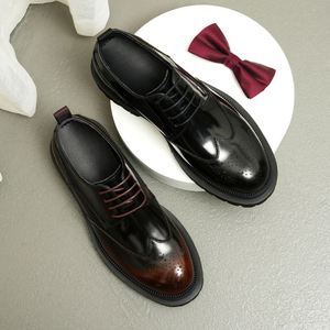Zapatos de Cuero Dashing Head con Suela Gruesa, Estilo Británico Retro y Casual, Tendencia Clásica de Moda, Zapatos de Negocios para Hombre - Product Image 5