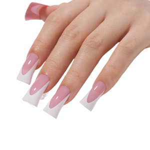 Faux ongles à presser couleur naturelle pour manucure française, pièces d'ongles portables DIY pour usage personnel et vente en gros en salon - Product Image 3