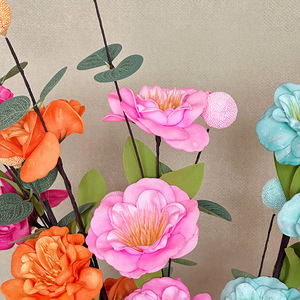 Guirlande de fleurs artificielles en mousse Meiyu Craft Flower Factory pour mariage et décoration intérieure – Blanc, rose, orange, bleu, rouge rosé, rouge pastèque - Product Image 2