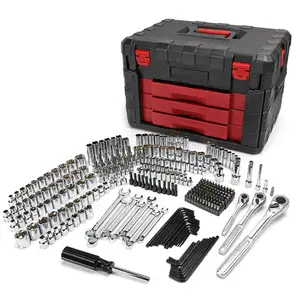 Set di strumenti manuali per la riparazione dell'hardware per la casa da officina di colori rossi da 320 pezzi