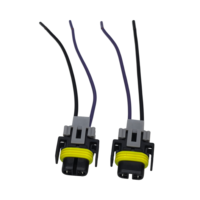 Soket Lampu Mobil H8 H9 H11 2 Pin Adaptor Betina Plastik Konektor Lampu LED Lampu Kabut Kabel Pigtail Harness Kabel